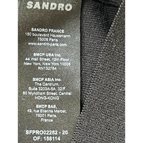 Sandro   Black Halter Neck Body-Con Mini  Ribbed Dress- Size 34- NWOT - Picture 6 of 11